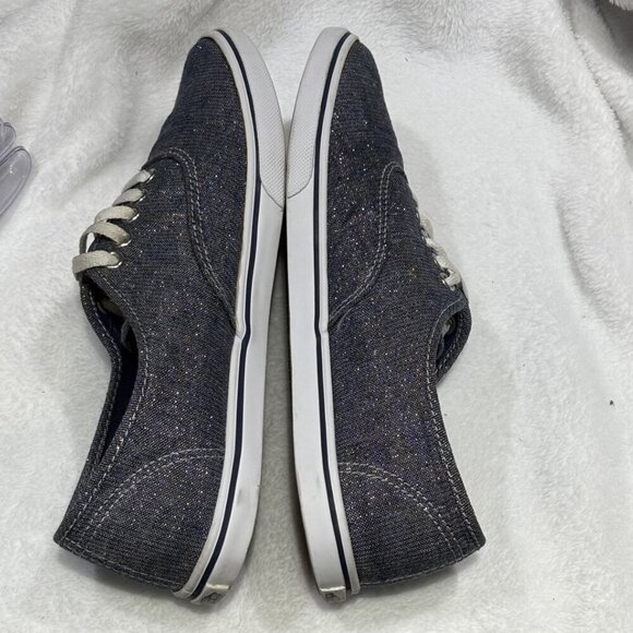 Vans Blue Denim Glitter Low Top Skate Sneaker Shoes Men's 8 Women’s 9.5 - Picture 8 of 11